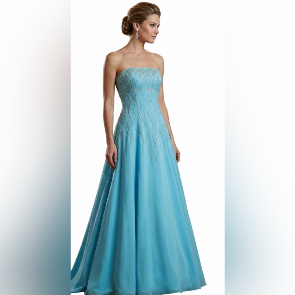 Cache turquoise Blue Formal Gown Dress Size 5/6 Prom Gala
